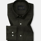 Harbor Green Plain Premium Linen Shirt - John Ellies
