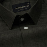 Harbor Green Plain Premium Linen Shirt - John Ellies