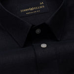 Harbor Black Plain Premium Linen Shirt - John Ellies
