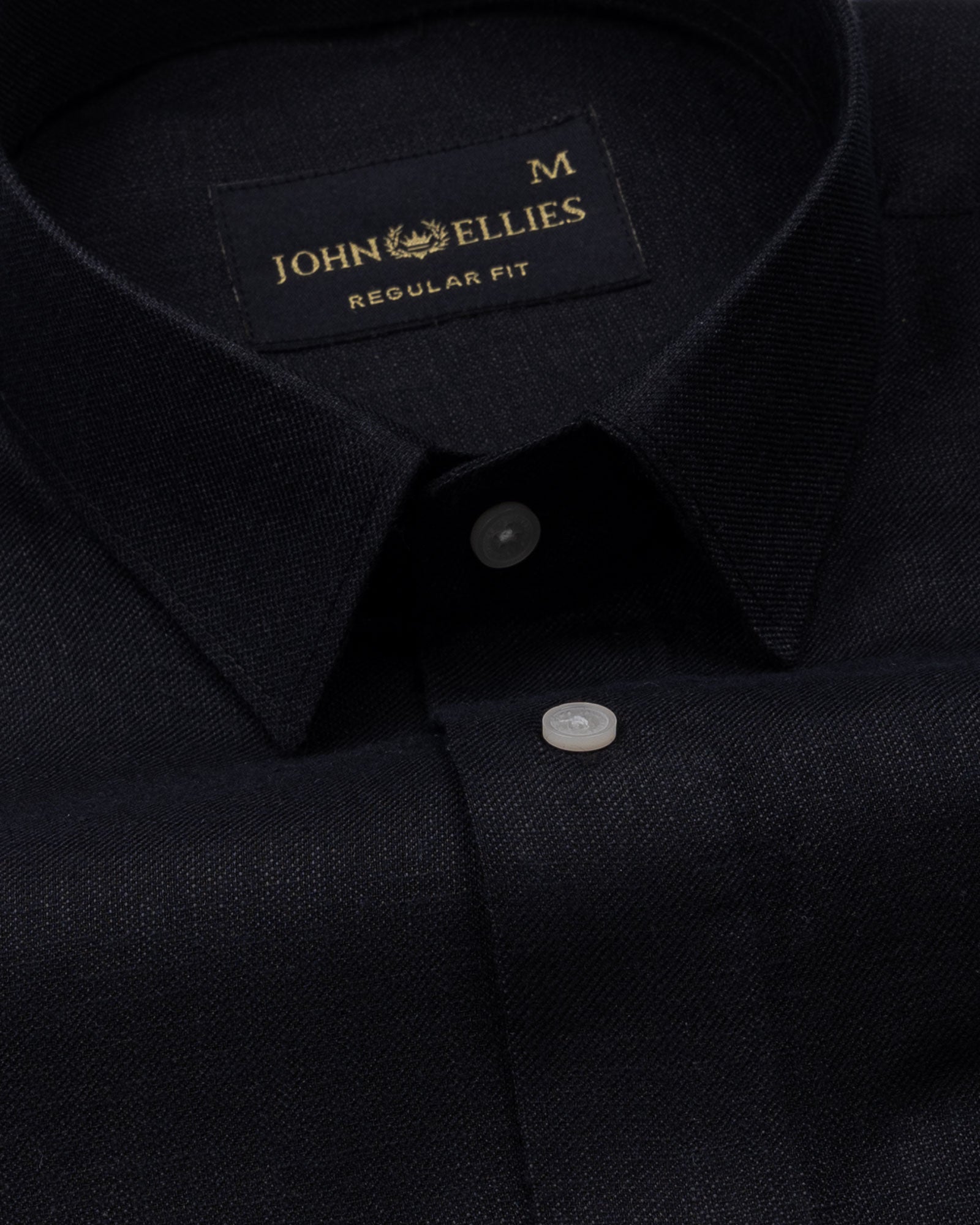 Harbor Black Plain Premium Linen Shirt - John Ellies