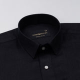Harbor Black Plain Premium Linen Shirt - John Ellies
