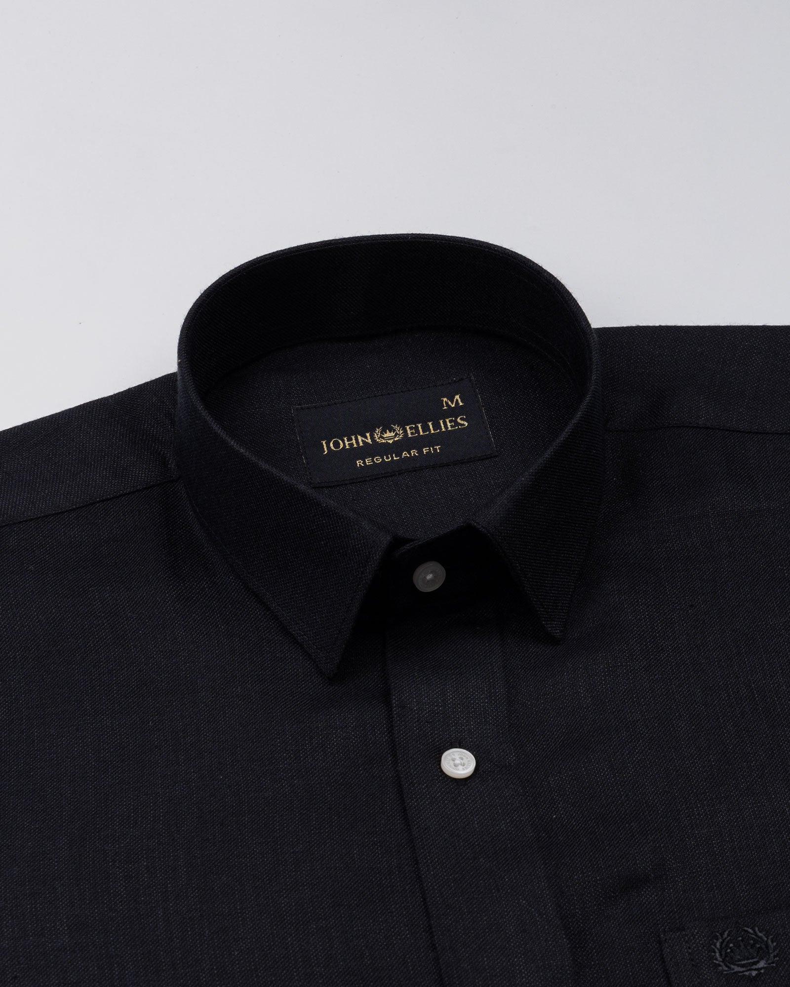 Harbor Black Plain Premium Linen Shirt - John Ellies