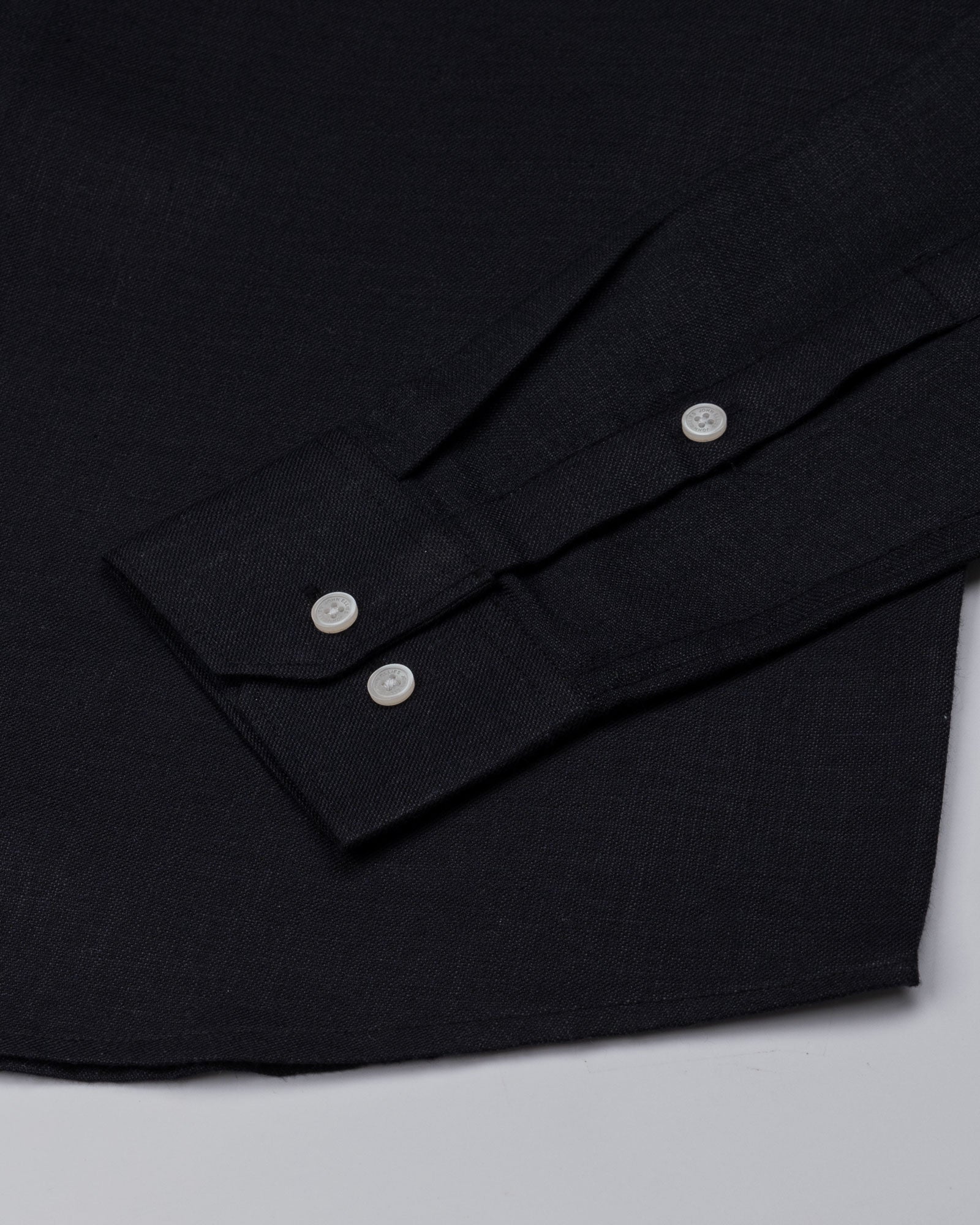 Harbor Black Plain Premium Linen Shirt - John Ellies