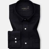 Harbor Black Plain Premium Linen Shirt - John Ellies