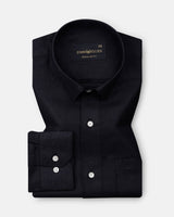 Harbor Black Plain Premium Linen Shirt