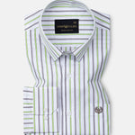 Breeze Green & Black Stripes Cotton Shirt - John Ellies