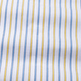 Breeze Blue & Yellow Stripes Cotton Shirt - John Ellies
