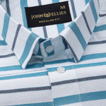 Breeze Teal Stripes Cotton Shirt - John Ellies