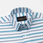 Breeze Teal Stripes Cotton Shirt - John Ellies
