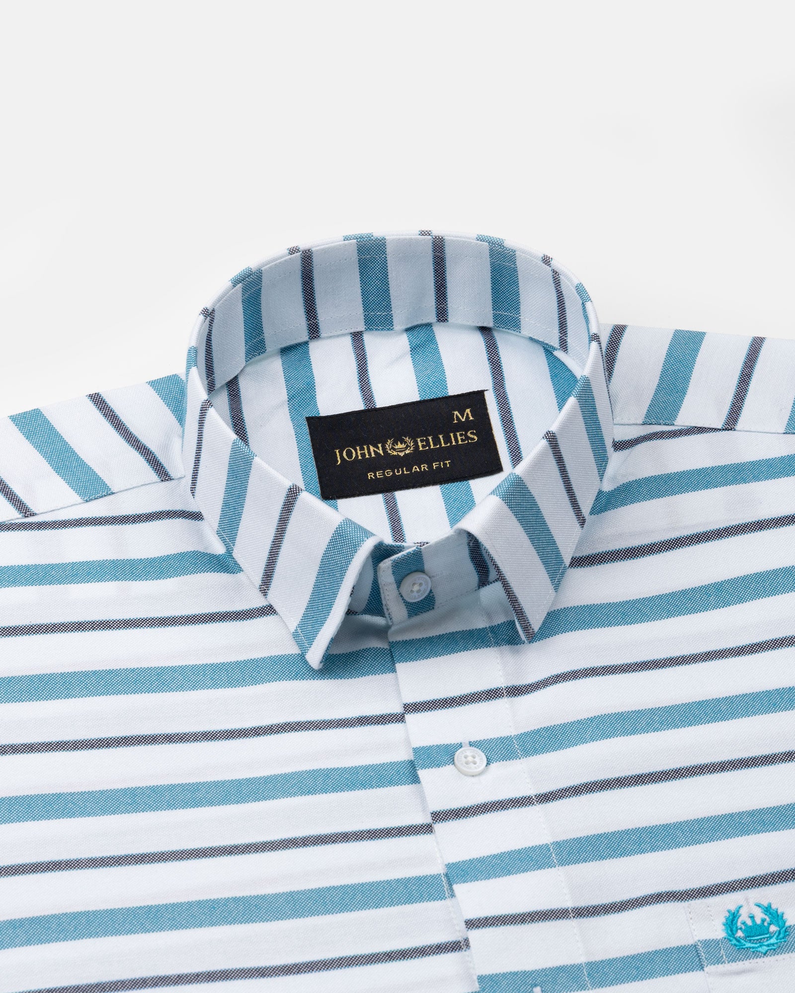 Breeze Teal Stripes Cotton Shirt - John Ellies