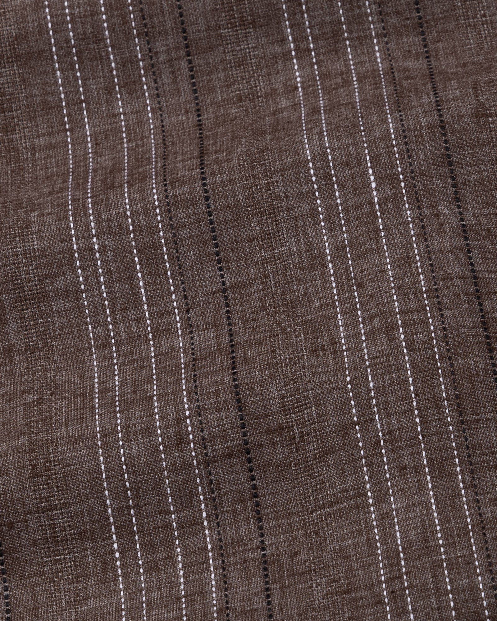 Solece Brown Stripe Button Down Linen Shirt - John Ellies