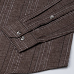 Solece Brown Stripe Button Down Linen Shirt - John Ellies