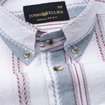 Solece Maroon Stripe Button Down Linen Shirt - John Ellies