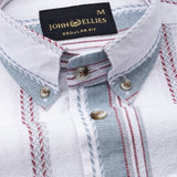 Solece Maroon Stripe Button Down Linen Shirt - John Ellies