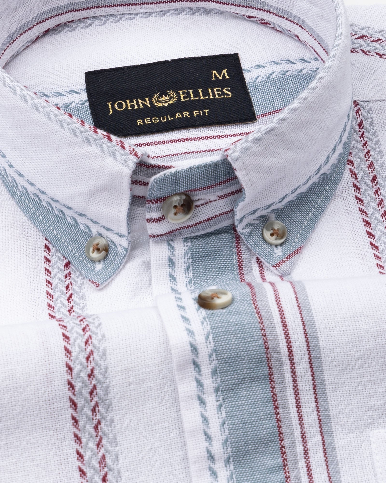 Solece Maroon Stripe Button Down Linen Shirt - John Ellies