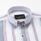 Solece Maroon Stripe Button Down Linen Shirt - John Ellies