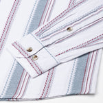 Solece Maroon Stripe Button Down Linen Shirt - John Ellies
