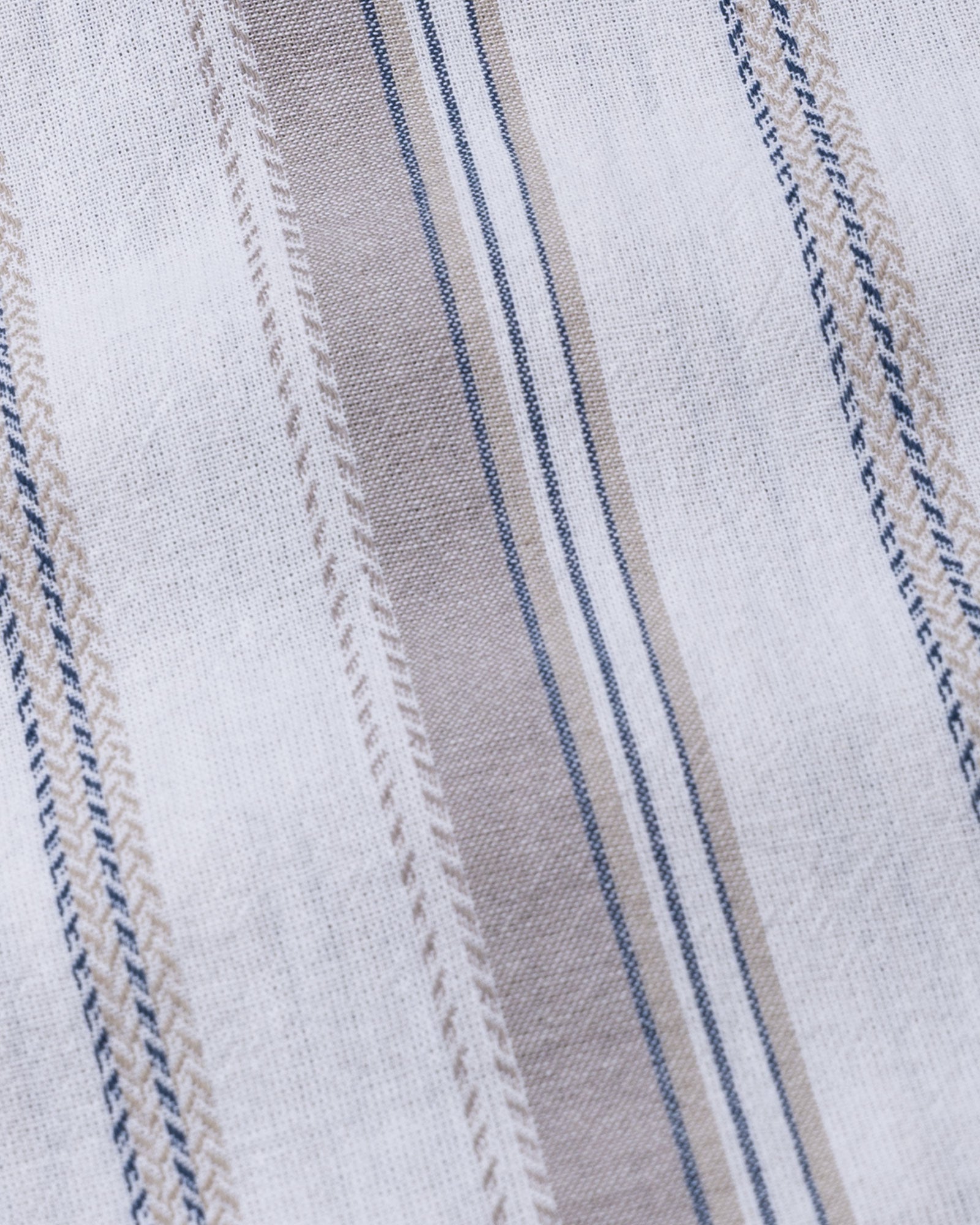 Solece Tan Stripe Button Down Linen Shirt - John Ellies