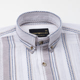 Solece Tan Stripe Button Down Linen Shirt - John Ellies