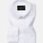 Paxrul White Plain Oxford Cotton Shirt - John Ellies