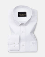 Paxrul White Plain Oxford Cotton Shirt