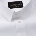 Paxrul White Plain Oxford Cotton Shirt - John Ellies