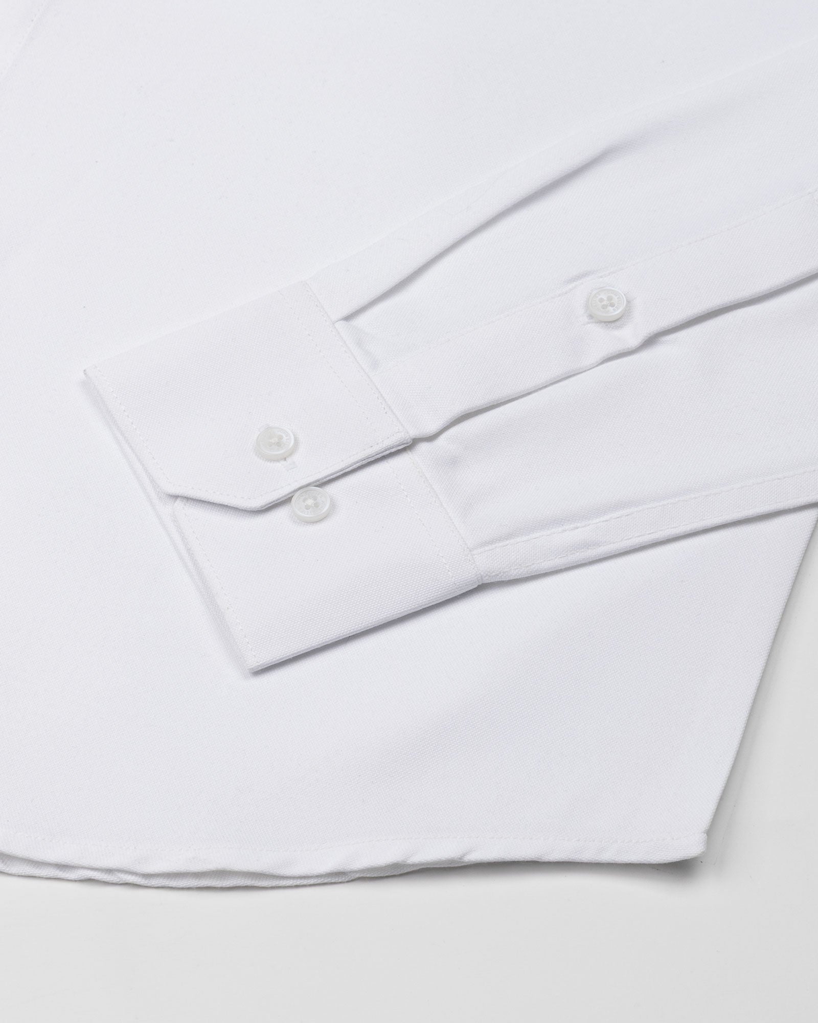 Paxrul White Plain Oxford Cotton Shirt - John Ellies