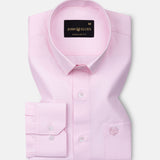 Paxrul Pink Plain Oxford Cotton Shirt - John Ellies