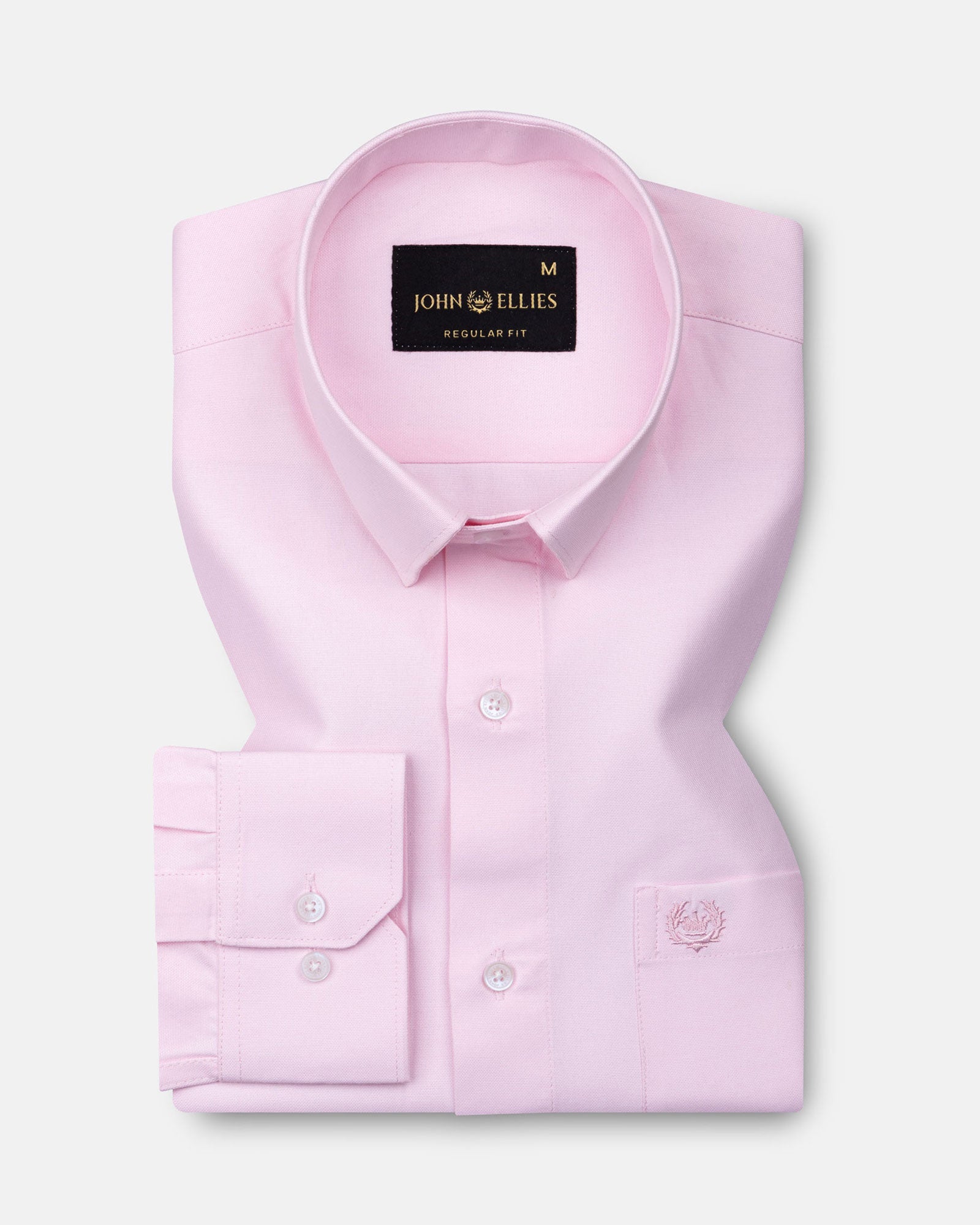 Paxrul Pink Plain Oxford Cotton Shirt - John Ellies