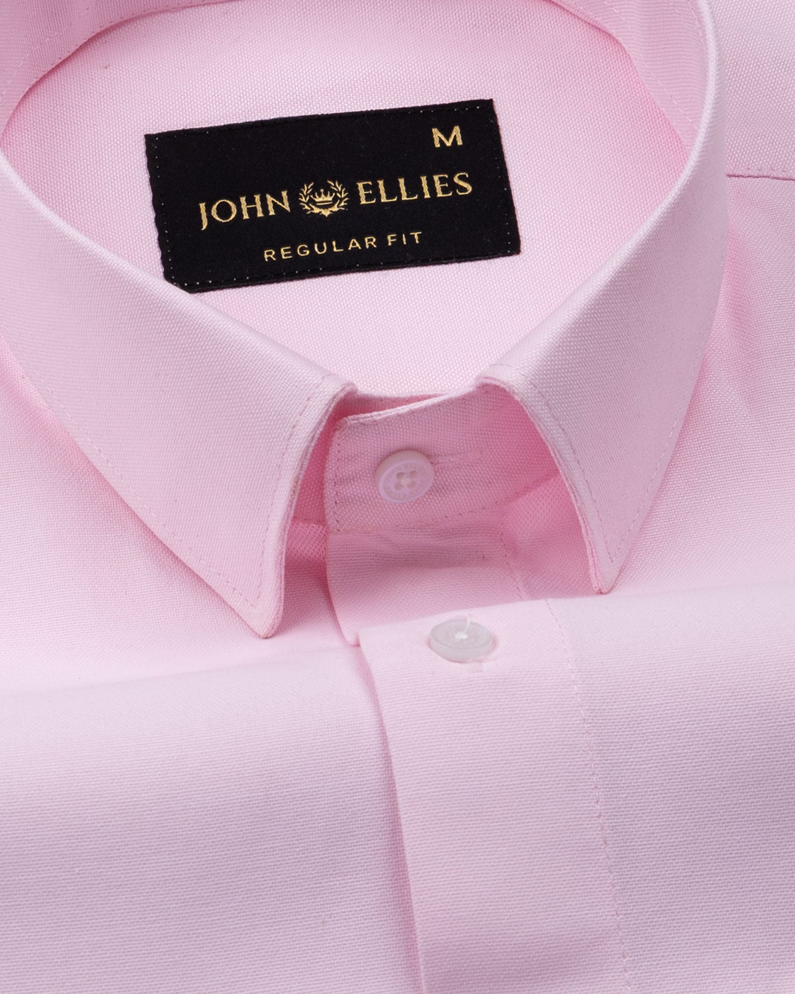 Paxrul Pink Plain Oxford Cotton Shirt - John Ellies
