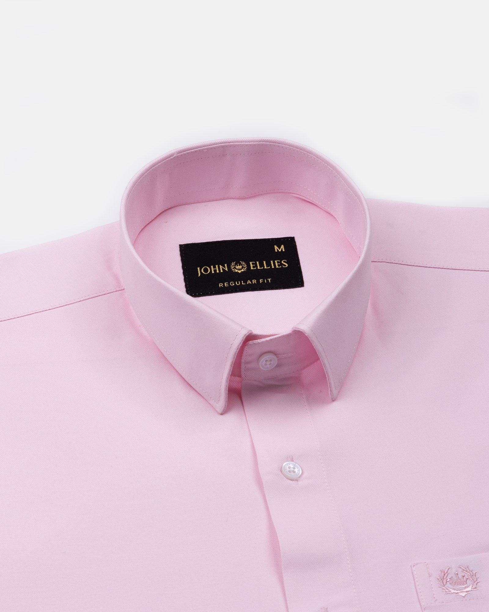 Paxrul Pink Plain Oxford Cotton Shirt - John Ellies