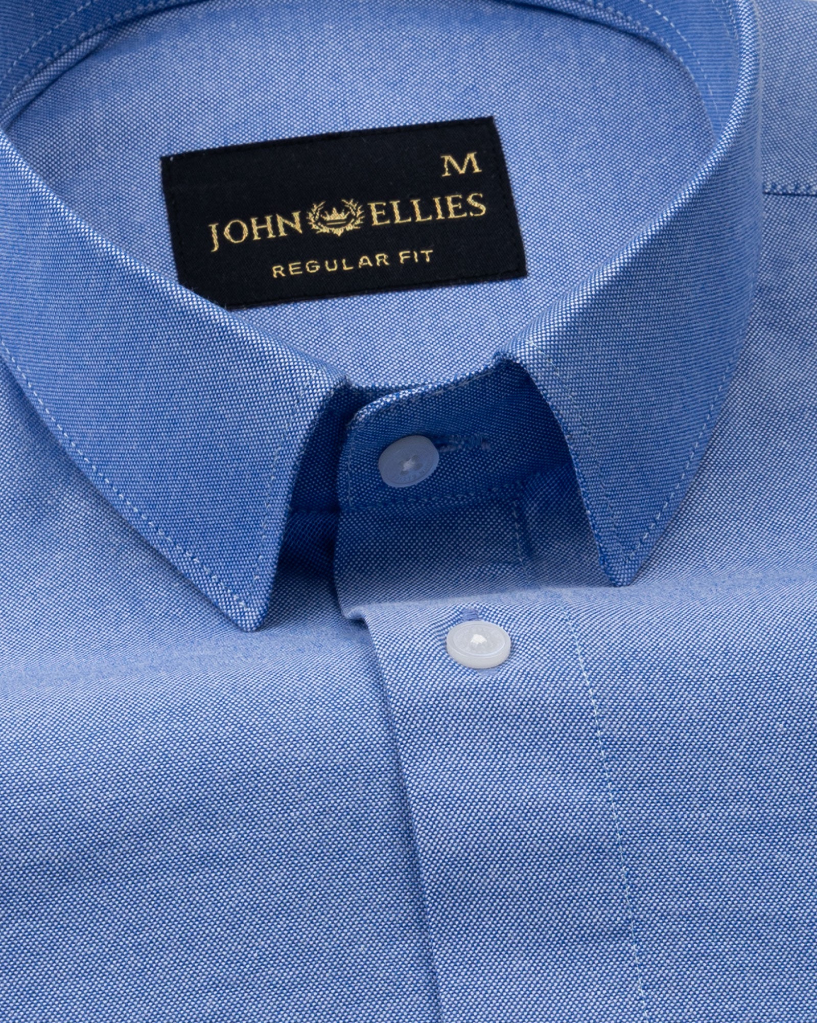 Paxrul Blue Plain Oxford Cotton Shirt - John Ellies