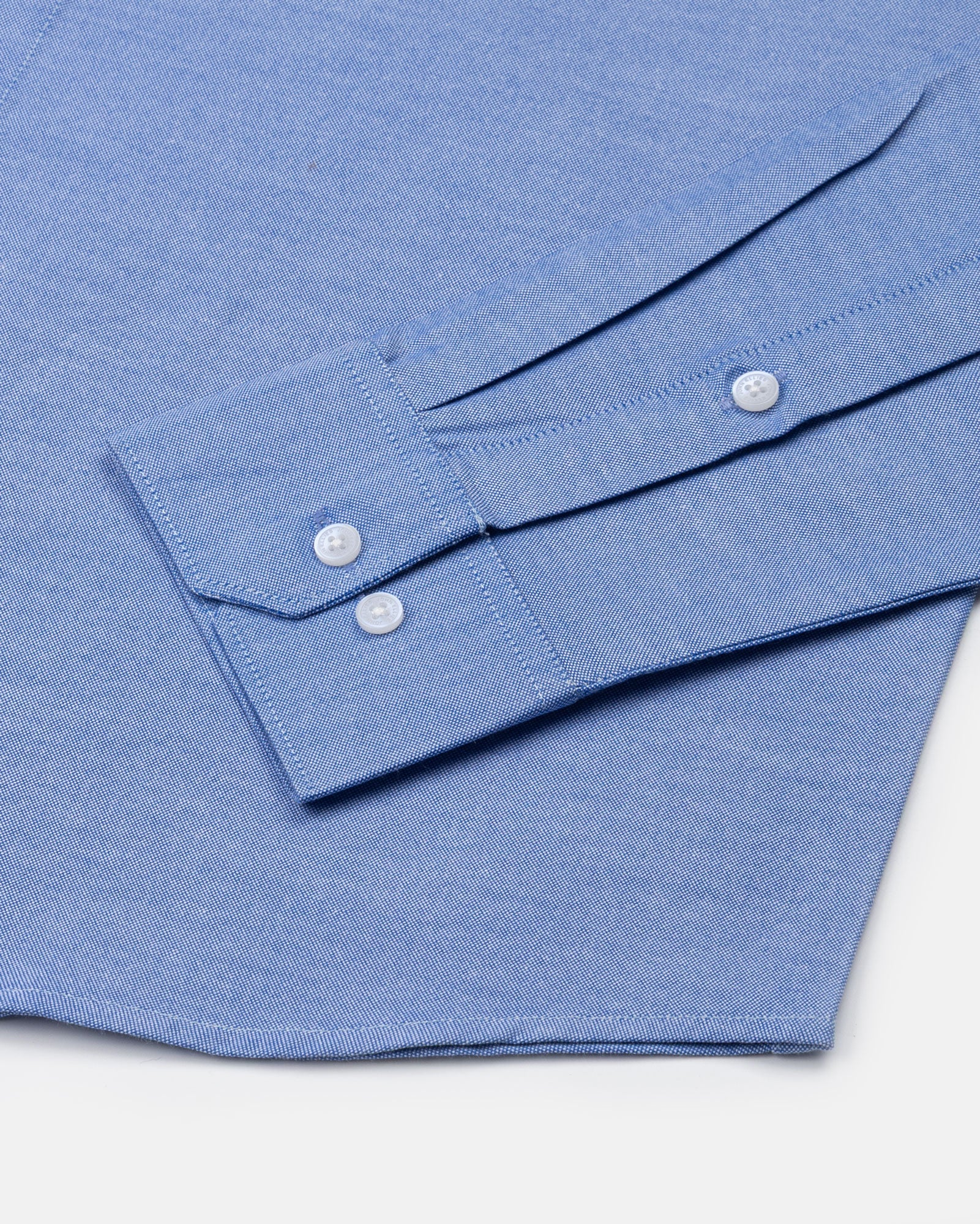 Paxrul Blue Plain Oxford Cotton Shirt - John Ellies