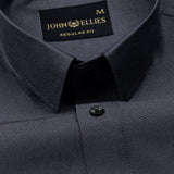 Paxrul Black Plain Oxford Cotton Shirt - John Ellies