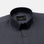 Paxrul Black Plain Oxford Cotton Shirt - John Ellies
