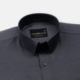 Paxrul Black Plain Oxford Cotton Shirt - John Ellies