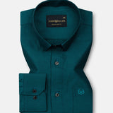 Paxrul Green Plain Oxford Cotton Shirt - John Ellies