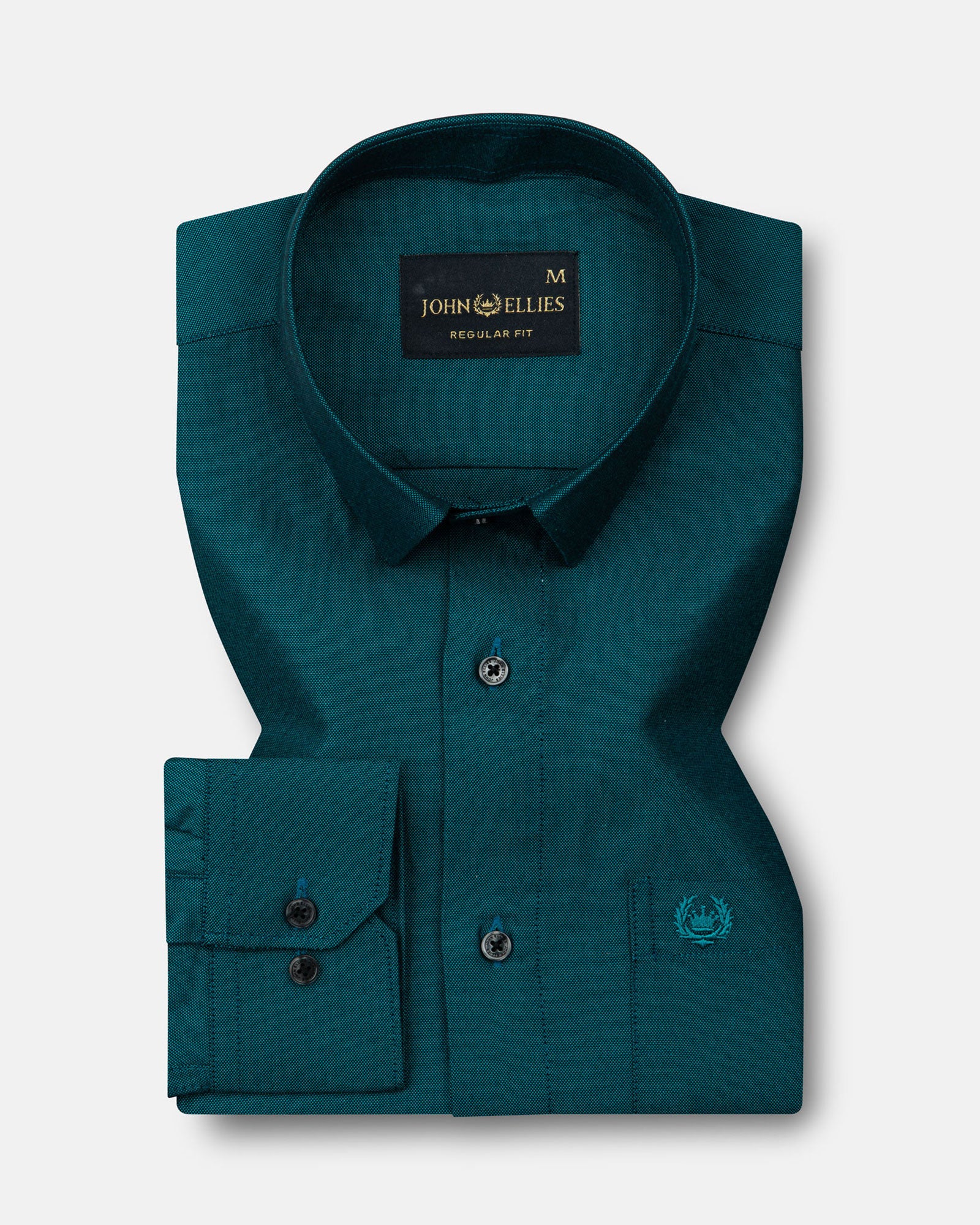 Paxrul Green Plain Oxford Cotton Shirt - John Ellies