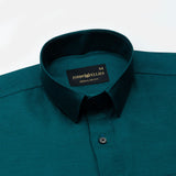 Paxrul Green Plain Oxford Cotton Shirt - John Ellies