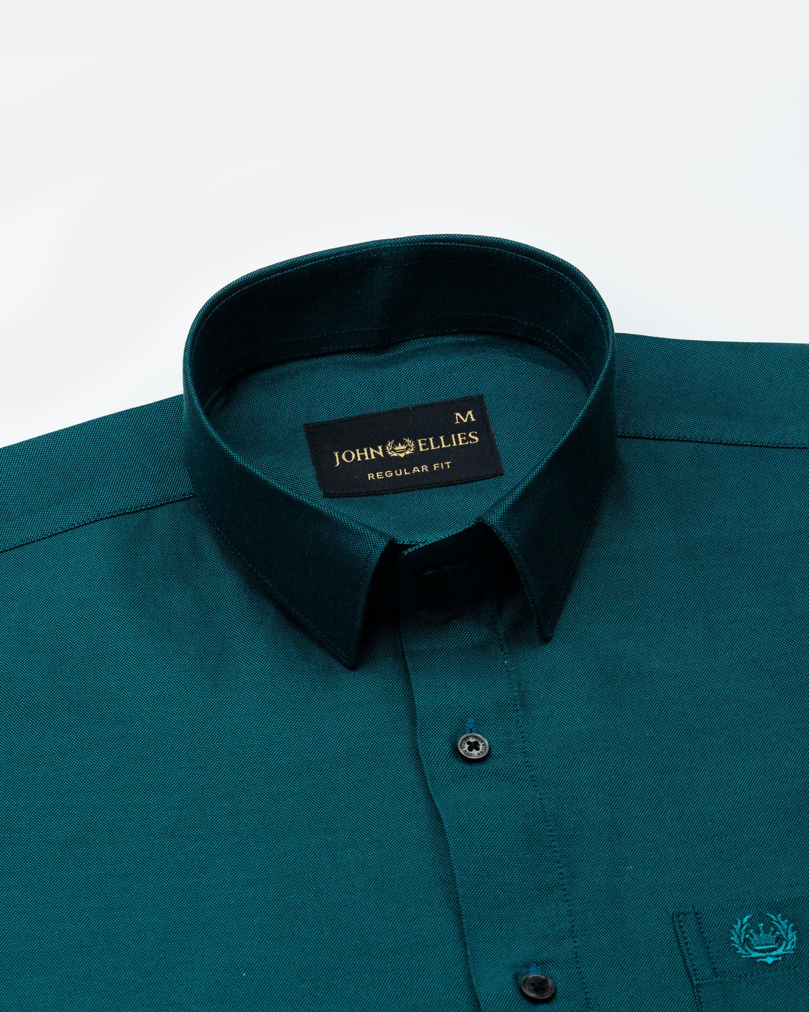 Paxrul Green Plain Oxford Cotton Shirt - John Ellies