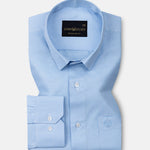 Haston Sky Blue Micro Check Oxford Cotton Shirt - John Ellies