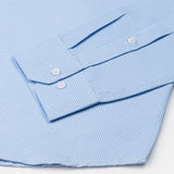 Haston Sky Blue Micro Check Oxford Cotton Shirt - John Ellies