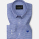 Haston Navy Blue Micro Check Oxford Cotton Shirt - John Ellies