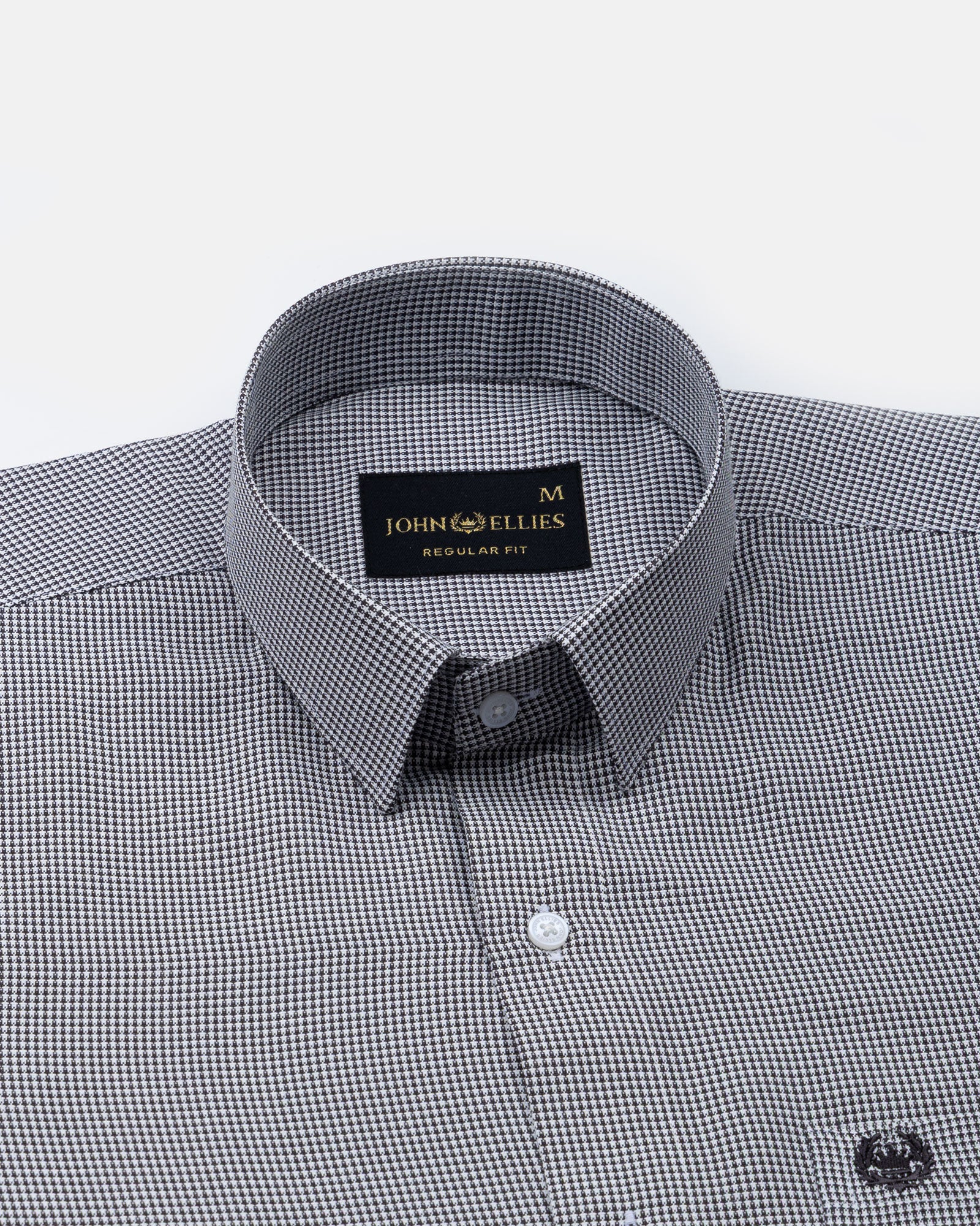 Haston Black Micro Check Oxford Cotton Shirt - John Ellies