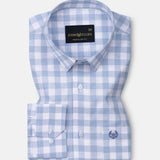 Everard Sky Blue Check Linen Shirt