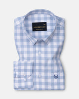 Everard Sky Blue Check Linen Shirt