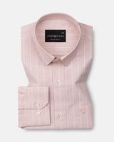 Gloris Peach Stripes Oxford Cotton Shirt