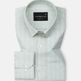 Gloris Olive Stripes Oxford Cotton Shirt