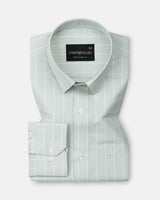Gloris Olive Stripes Oxford Cotton Shirt