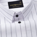 Gloris White Stripes Oxford Cotton Shirt